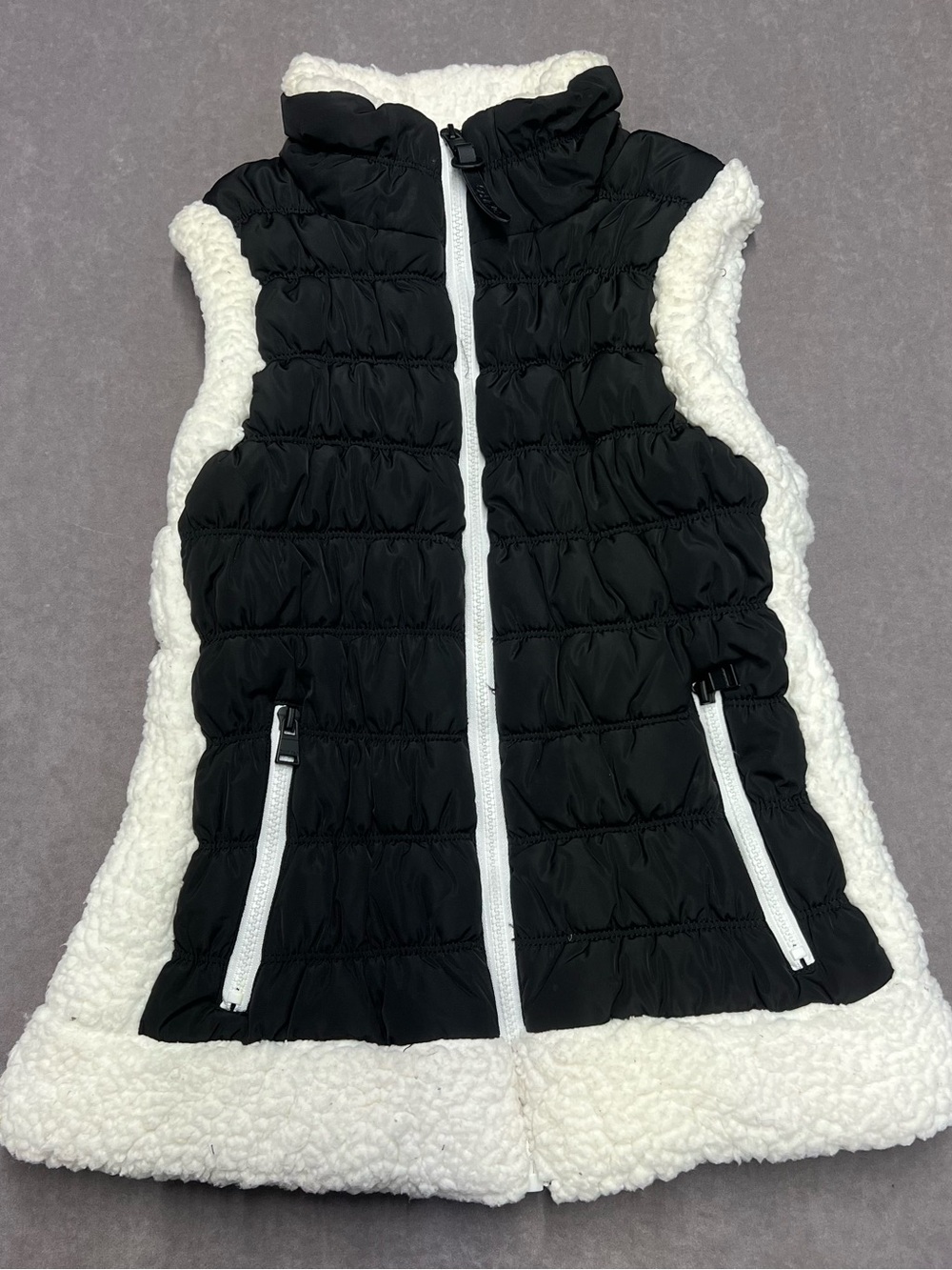 Calvin Klein Performance Black & White Sherpa Puffer Vest